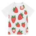 thumbnail image 1 of FORMRS Boys Rash Guard Short Sleeves Swim Shirt Quick Dry UPF 50+ Sun Protection, Sizes 3-12T, Strawberry, 1 of 6