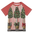 thumbnail image 1 of FORMRS Boys Rash Guard with Short Sleeves UPF 50+ Swim Shirts Sizes 3-12T, Stripes Trees, 1 of 6