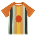 thumbnail image 1 of FORMRS Boys Rash Guard with Short Sleeves UPF 50+ Swim Shirts Sizes 3-12T, Stripes and Circle, 1 of 6