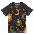 thumbnail image 1 of FORMRS Boys Rash Guard Short Sleeves Swim Shirt Quick Dry UPF 50+ Sun Protection, Sizes 3-12T, Sun Moon and Stars Pattern, 1 of 6