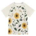thumbnail image 1 of FORMRS Boys Rash Guard with Short Sleeves UPF 50+ Swim Shirts Sizes 3-12T, Sunflower Pattern, 1 of 6