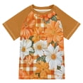 thumbnail image 1 of FORMRS Boys Rash Guard Short Sleeves Swim Shirt Quick Dry UPF 50+ Sun Protection, Sizes 3-12T, Sunny Floral, 1 of 6