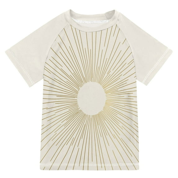 FORMRS Boys Rash Guard with Short Sleeves UPF 50+ Swim Shirts Sizes 3-12T, Sunshine