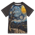 thumbnail image 1 of FORMRS Boys Rash Guard Short Sleeves Swim Shirt Quick Dry UPF 50+ Sun Protection, Sizes 3-12T, Swirling Starry Sky, 1 of 6