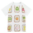 thumbnail image 1 of FORMRS Boys Rash Guard Short Sleeves Swim Shirt Quick Dry UPF 50+ Sun Protection, Sizes 3-12T, Toasts Pattern, 1 of 6