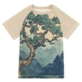 thumbnail image 1 of FORMRS Boys Rash Guard with Short Sleeves UPF 50+ Swim Shirts Sizes 3-12T, Tree in The Mountains, 1 of 6