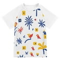 thumbnail image 1 of FORMRS Boys Rash Guard with Short Sleeves UPF 50+ Swim Shirts Sizes 3-12T, Tropical Rhythm, 1 of 6