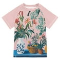 thumbnail image 1 of FORMRS Boys Rash Guard Short Sleeves Swim Shirt Quick Dry UPF 50+ Sun Protection, Sizes 3-12T, Vibrant Flowers, 1 of 6