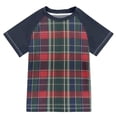 thumbnail image 1 of FORMRS Boys Rash Guard Short Sleeves Swim Shirt Quick Dry UPF 50+ Sun Protection, Sizes 3-12T, Warm Tartan Mosaic, 1 of 6