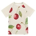 thumbnail image 1 of FORMRS Boys Rash Guard with Short Sleeves UPF 50+ Swim Shirts Sizes 3-12T, Watercolor Cherry, 1 of 6