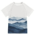 thumbnail image 1 of FORMRS Boys Rash Guard with Short Sleeves UPF 50+ Swim Shirts Sizes 3-12T, Watercolor Mountains, 1 of 6
