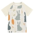 thumbnail image 1 of FORMRS Boys Rash Guard Short Sleeves Swim Shirt Quick Dry UPF 50+ Sun Protection, Sizes 3-12T, Whimsical Rabbits, 1 of 6
