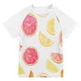 thumbnail image 1 of FORMRS Boys Rash Guard with Short Sleeves UPF 50+ Swim Shirts Sizes 3-12T, White Grapefruit Slices, 1 of 6