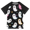 thumbnail image 1 of FORMRS Boys Rash Guard Short Sleeves Swim Shirt Quick Dry UPF 50+ Sun Protection, Sizes 3-12T, White Halloween Ghost, 1 of 6
