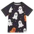 thumbnail image 1 of FORMRS Boys Rash Guard with Short Sleeves UPF 50+ Swim Shirts Sizes 3-12T, White Halloween Ghosts, 1 of 6