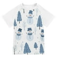 thumbnail image 1 of FORMRS Boys Rash Guard with Short Sleeves UPF 50+ Swim Shirts Sizes 3-12T, White Snowman, 1 of 6
