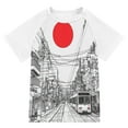 thumbnail image 1 of FORMRS Boys Rash Guard Short Sleeves Swim Shirt Quick Dry UPF 50+ Sun Protection, Sizes 3-12T, White Streets, 1 of 6