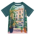 thumbnail image 1 of FORMRS Boys Rash Guard with Short Sleeves UPF 50+ Swim Shirts Sizes 3-12T, Window Scene, 1 of 6