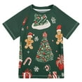 thumbnail image 1 of FORMRS Boys Rash Guard with Short Sleeves UPF 50+ Swim Shirts Sizes 3-12T, Yellow Christmas Gingerbread, 1 of 6