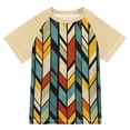 thumbnail image 1 of FORMRS Boys Rash Guard Short Sleeves Swim Shirt Quick Dry UPF 50+ Sun Protection, Sizes 3-12T, Yellow Geometric, 1 of 6