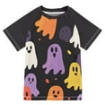 thumbnail image 1 of FORMRS Boys Rash Guard with Short Sleeves UPF 50+ Swim Shirts Sizes 3-12T, Yellow Halloween Ghosts, 1 of 6