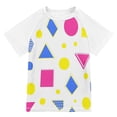 thumbnail image 1 of FORMRS Boys Rash Guard Short Sleeves Swim Shirt Quick Dry UPF 50+ Sun Protection, Sizes 3-12T, Yellow Retro Round, 1 of 6