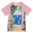 thumbnail image 1 of FORMRS Boys Rash Guard with Short Sleeves UPF 50+ Swim Shirts Sizes 3-12T, Yellow Seaside, 1 of 6