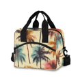 thumbnail image 1 of FORMRS Reusable Lunch Bag for Work School Leakproof Insulated Cooler with Adjustable Shoulder Strap, Beige Palm Tree Pattern, 1 of 6