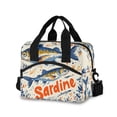thumbnail image 1 of FORMRS Reusable Lunch Bag for Work School Leakproof Insulated Cooler with Adjustable Shoulder Strap, Blue Sardines Pattern, 1 of 6