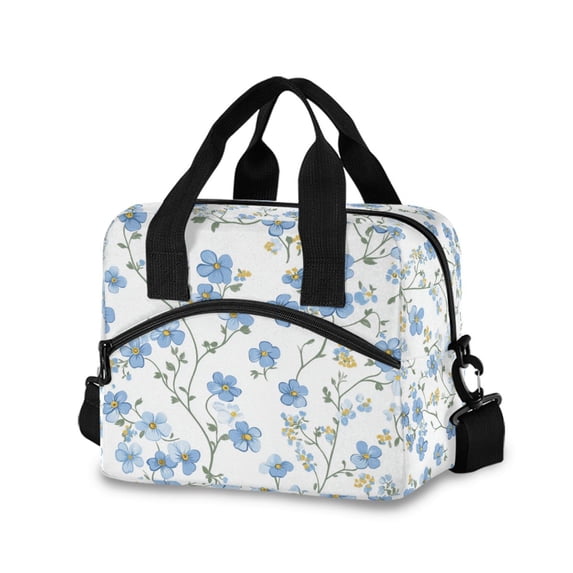 FORMRS Reusable Lunch Bag for Work School Leakproof Insulated Cooler with Adjustable Shoulder Strap, Forget Me Not