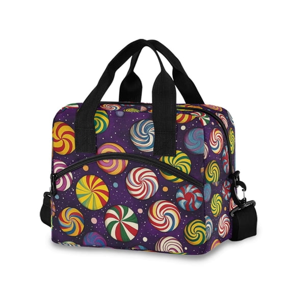 FORMRS Reusable Lunch Bag for Work School Leakproof Insulated Cooler with Adjustable Shoulder Strap, Galactic Candy