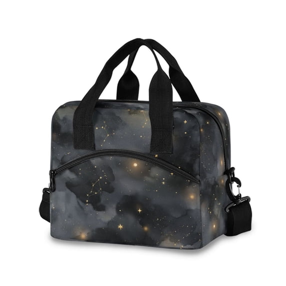 FORMRS Reusable Lunch Bag for Work School Leakproof Insulated Cooler with Adjustable Shoulder Strap, Gray Sky Pattern