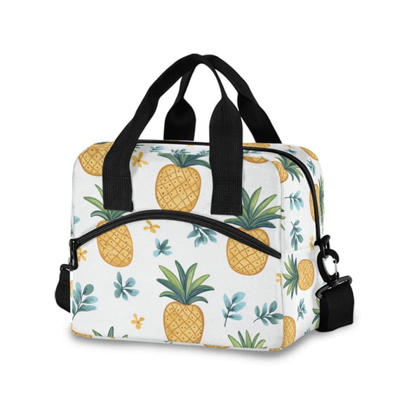 FORMRS Reusable Lunch Bag for Work School Leakproof Insulated Cooler with Adjustable Shoulder Strap, Pineapple
