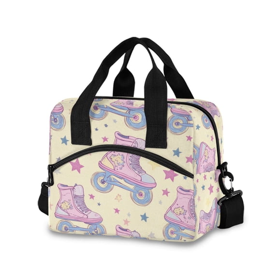 FORMRS Reusable Lunch Bag for Work School Leakproof Insulated Cooler with Adjustable Shoulder Strap, Roller Disco
