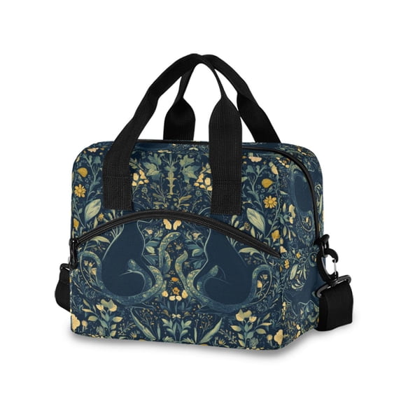 FORMRS Reusable Lunch Bag for Work School Leakproof Insulated Cooler with Adjustable Shoulder Strap, Shadowy Forest Pattern