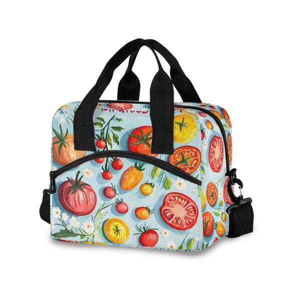 FORMRS Reusable Lunch Bag for Work School Leakproof Insulated Cooler with Adjustable Shoulder Strap, Yellow Tomatoes