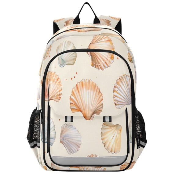 FORMRS School Backpack 17" Student Travel Bag with Laptop Compartment, Beige Seashell
