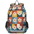 thumbnail image 1 of FORMRS School Backpack 17" Student Travel Bag with Laptop Compartment, Yellow Checkered Daisy, 1 of 7