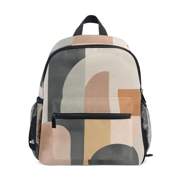 FORMRS School Backpack with Front Zippered Pocket 12" Student Travel Daypack, Abstract Shapes