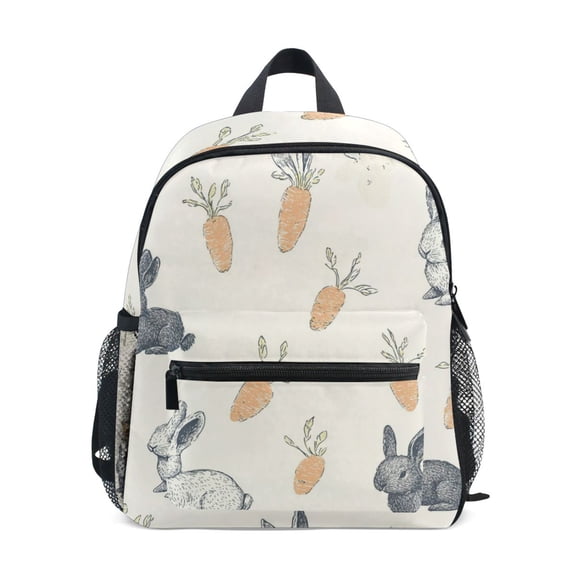 FORMRS School Backpack with Front Zippered Pocket 12" Student Travel Daypack, Adorable Bunnies