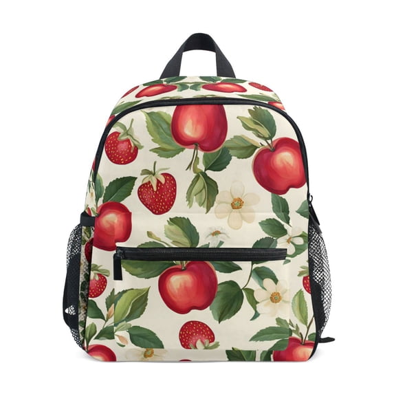 FORMRS Kids School Backpack with Front Zippered Pocket 12" Student Travel Daypack, Apple Leaves Pattern