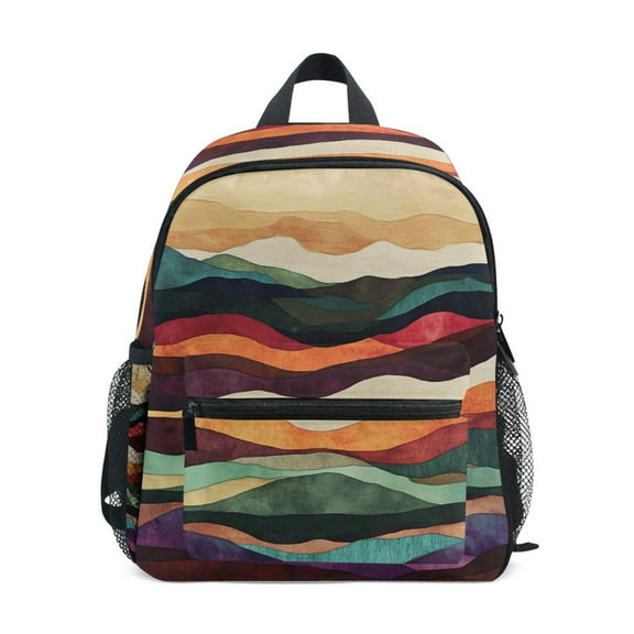 FORMRS School Backpack with Front Zippered Pocket 12" Student Travel Daypack, Artistic Desert Pattern