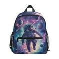 thumbnail image 1 of FORMRS School Backpack with Front Zippered Pocket 12" Elementary Student Travel Daypack, Astronaut Pattern, 1 of 6