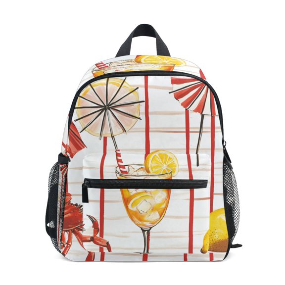 FORMRS Kids School Backpack with Front Zippered Pocket 12" Student Travel Daypack, Beach Crab