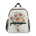 thumbnail image 1 of FORMRS School Backpack with Front Zippered Pocket 12" Student Travel Daypack, Beige Cute Flower, 1 of 6