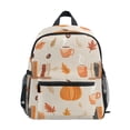thumbnail image 1 of FORMRS School Backpack with Front Zippered Pocket 12" Student Travel Daypack, Beige Fall Acorns Pattern, 1 of 6