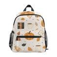 thumbnail image 1 of FORMRS School Backpack with Front Zippered Pocket 12" Student Travel Daypack, Beige Fall Pumpkin, 1 of 6
