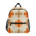thumbnail image 1 of FORMRS Kids School Backpack with Front Zippered Pocket 12" Student Travel Daypack, Beige Geometric Pattern, 1 of 6