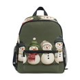 thumbnail image 1 of FORMRS School Backpack with Front Zippered Pocket 12" Student Travel Daypack, Beige Snowmen, 1 of 6