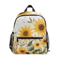 thumbnail image 1 of FORMRS School Backpack with Front Zippered Pocket 12" Elementary Student Travel Daypack, Beige Sunflowers, 1 of 6